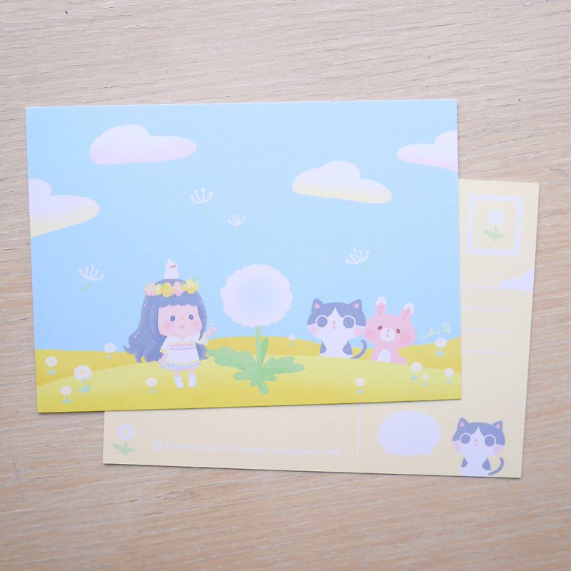 Dandelion's Wish / ChiaBB Illustrated Postcard - Cards & Postcards - Paper Multicolor