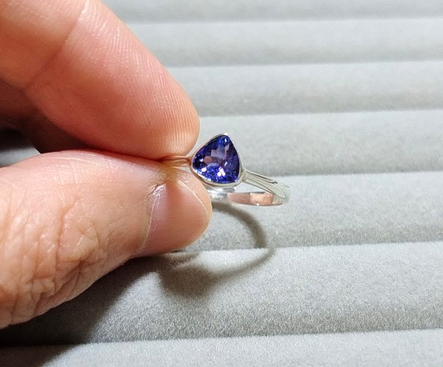 Tanzanite Ring. Sterling Silver. Stacking Ring. retailer Handcrafted Jewelry.