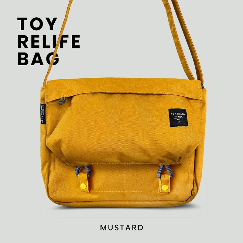 Toy relife mustard bag - 側背包/斜背包 - 環保材質 