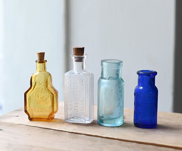 ヴィンテージ初期ガラス瓶/アンティーク、初期ガラス瓶、古いガラス瓶 ...