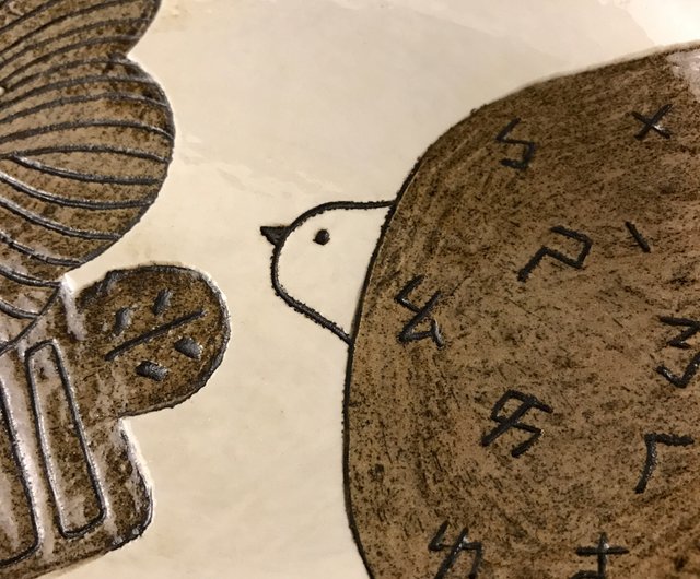 小丸 森手彫り】レトロ あすか花 楕円皿 カレー皿 - ショップ