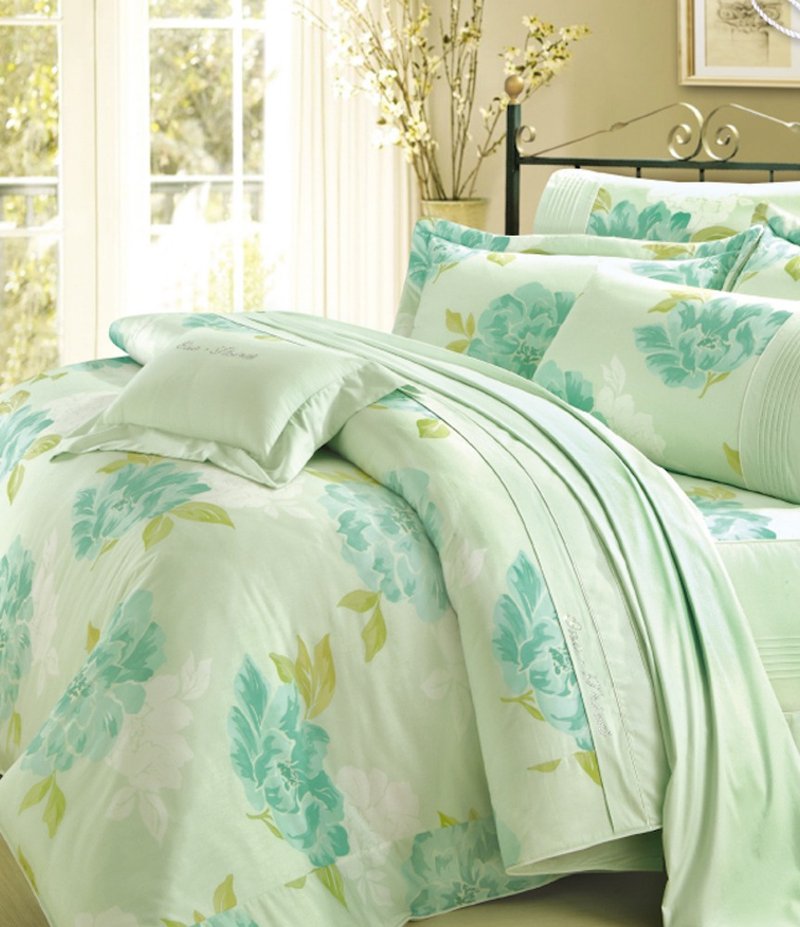 【R768 閃亮幸福】100% 40支精梳棉 床單組 - 寢具/床包 - 棉．麻 綠色