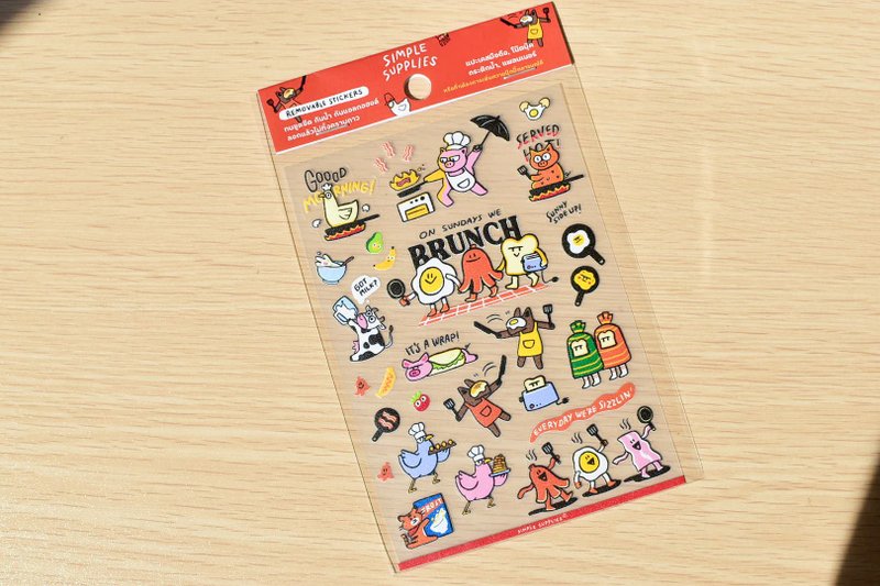 Brunch Party Removable Stickers - Stickers - Waterproof Material Red