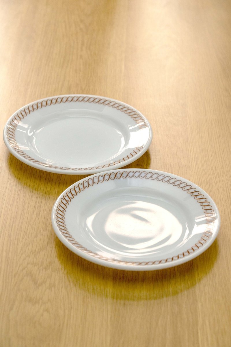 美國製PYREX 22.5公分康寧玻璃餐盤 一組2件 中古品 台灣免運 - 盤子/餐盤/盤架 - 琉璃 白色