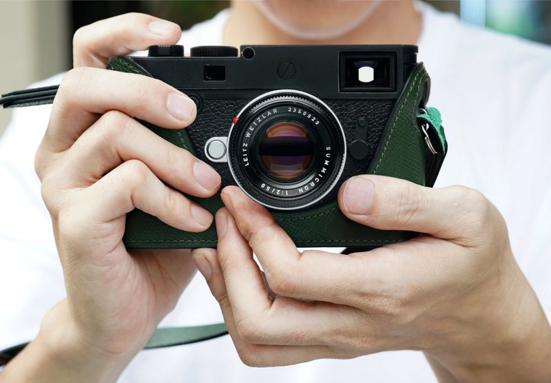 手掌紋皮革相機底座 for Leica M10/ M10R/ M10P - 相機/拍立得/底片相機 - 真皮 多色