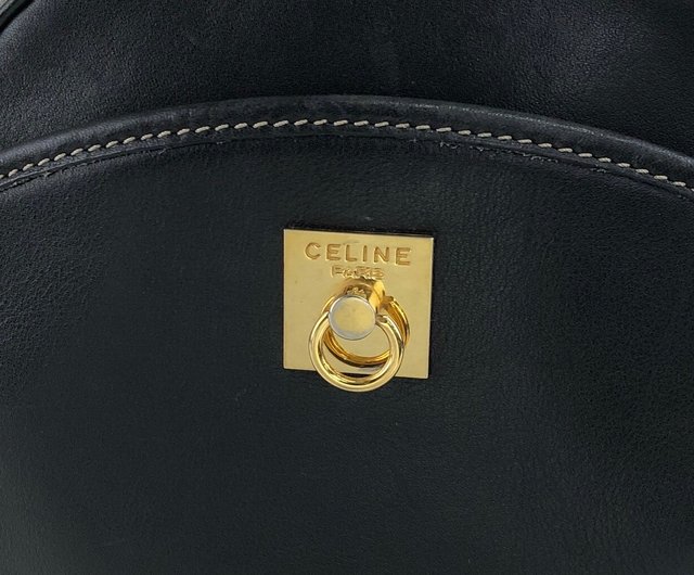 CELINE セリーヌ　レザー ガンチーニ 　ハンドバッグ　黒　レディース 日本直送 名牌中古包 】CELINE セリーヌ ショルダーバッグ