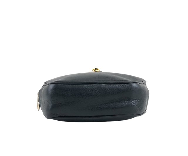 【美品袋付】CELINE ガンチーニ ワンハンドル ハンドバッグ レザー 黒 日本直送 名牌中古包 】CELINE セリーヌ ショルダーバッグ