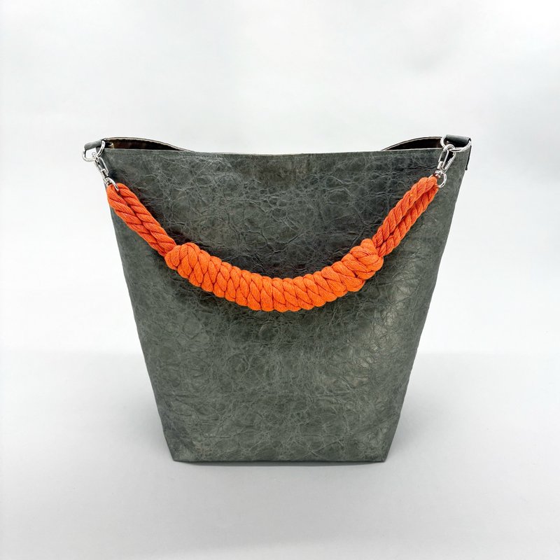 【東京発】特殊素材エコロジーロープショルダー olive gray × orange - 側背包/斜背包 - 防水材質 綠色