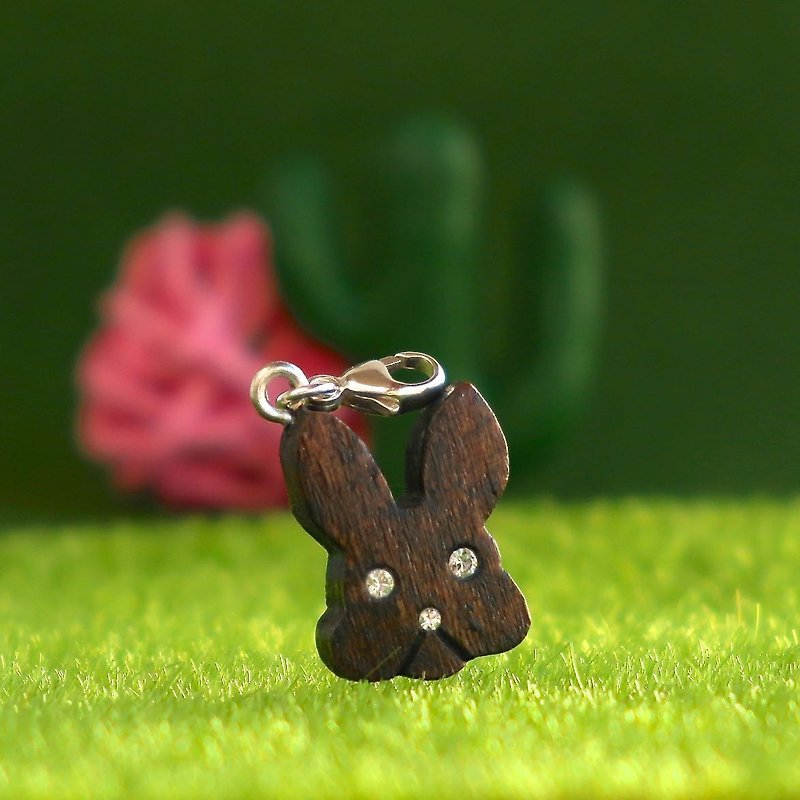 Rabbit wooden charm - Charms - Wood Brown