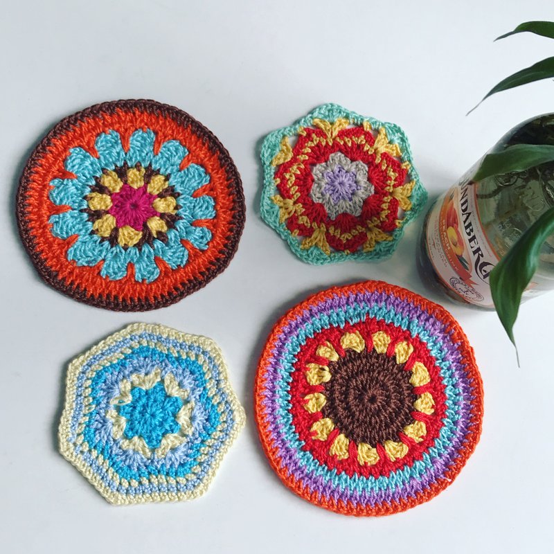 Crochet coaster set Shop DON'T WORRY STUDIO Coasters Pinkoi