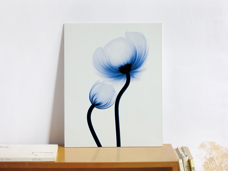 Flower audio decorative painting mother's day birthday gift 11x14 inch art micro spray - โปสเตอร์ - กระดาษ สีน้ำเงิน