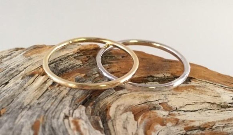 Gold ring and silver ring pairing set - General Rings - Other Metals 