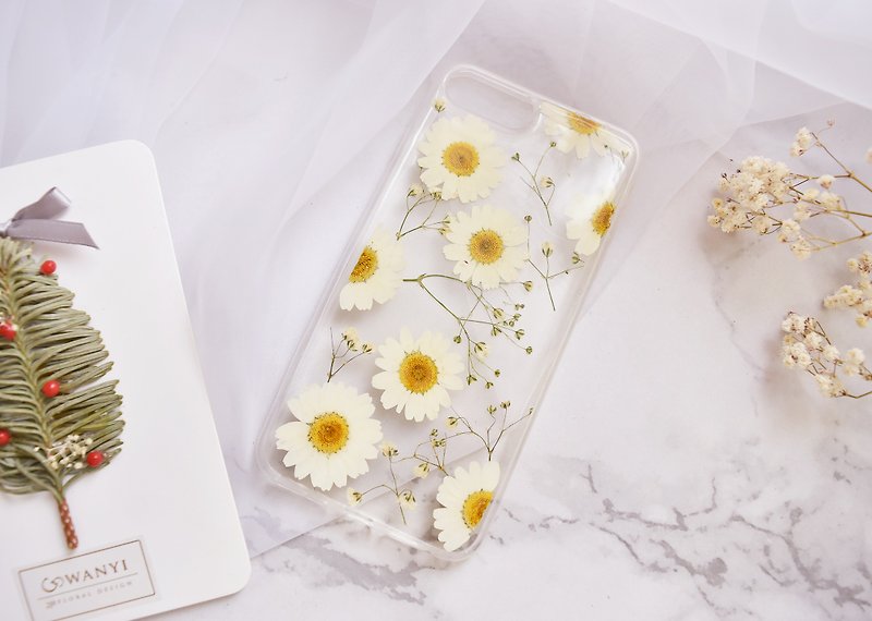 Little white baby's breath phone case dry flowers without withered iPhone gifts birthday gifts Christmas gifts - เคส/ซองมือถือ - พืช/ดอกไม้ ขาว