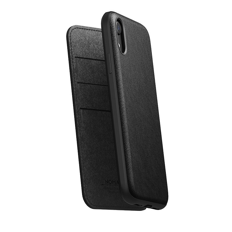 American NOMAD Classic Leather Side Cover - iPhone XR-Black (855848007793) - เคส/ซองมือถือ - หนังแท้ สีดำ