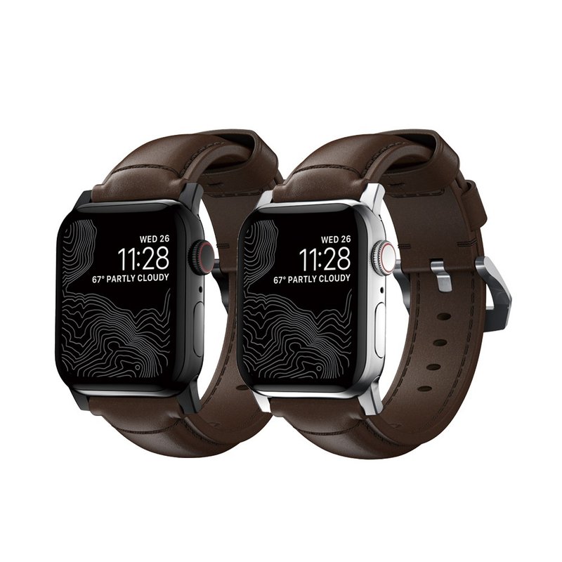 【US NOMAD】HORWEEN AppleWatch Special Leather Strap Classic Model-45/44/42mm - Watchbands - Genuine Leather Brown