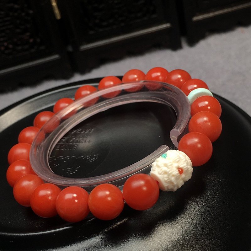 Boutique Baoshan Nanhong Single Circle Bracelet with Mammoth Turquoise Separator