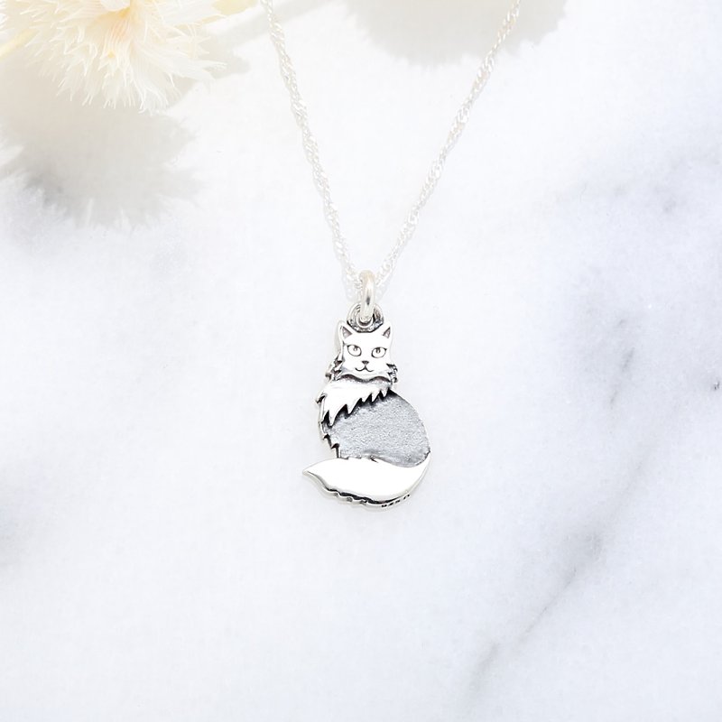 Cute Persian cat s925 sterling silver necklace Valentine&#x27;s Day gift