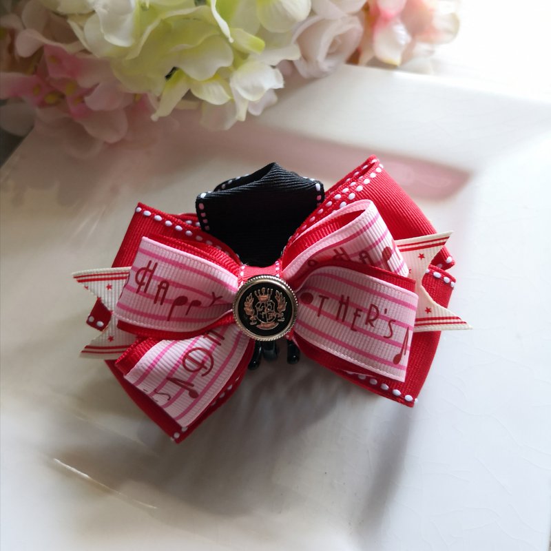 紅色音符抓夾- 學院系列 - 髮夾/髮圈 - 其他材質 紅色