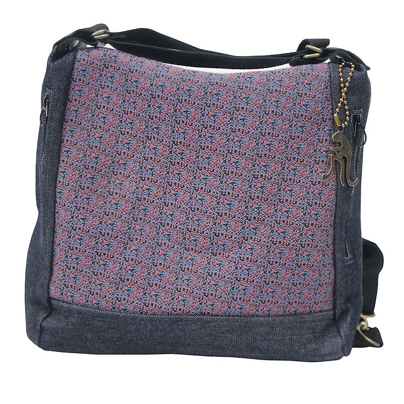 【Is Marvel】Tannin side backpack - กระเป๋าเป้สะพายหลัง - ผ้าฝ้าย/ผ้าลินิน สีม่วง
