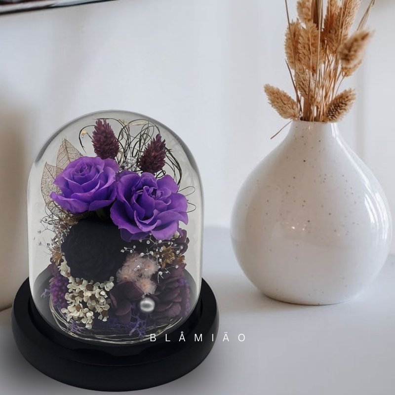 永生花玻璃擺設 - 一緣一會 (靛) - 乾燥花/永生花 - 植物．花 紫色