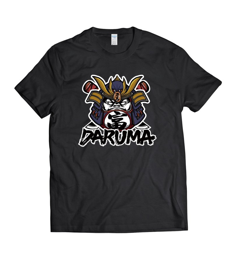 武士不倒翁-T-shirt 白/黑/灰/藏青 - 男 T 恤 - 棉．麻 多色