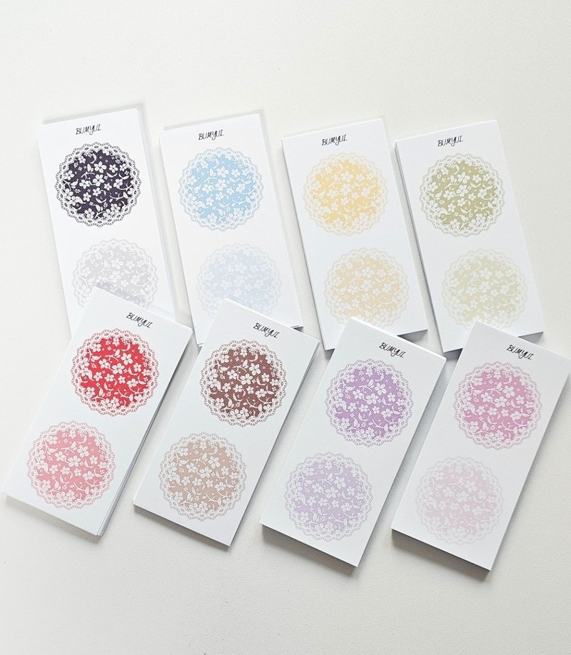 Floral Lace Round Doily Decor - 便條紙/便利貼 - 紙 多色
