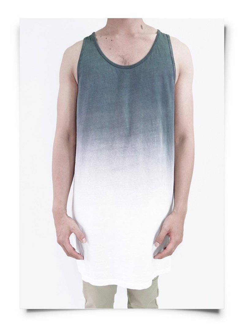 Chainloop Gradient Long Oversized vest hanging Ga Taiwan designer - Men's Tank Tops & Vests - Cotton & Hemp 