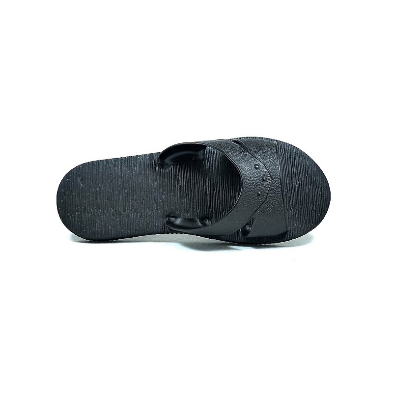 快速出貨|室內外兩用超輕材質藍白拖防水實穿耐久台灣製造 黑墨色 - 室內拖鞋 - 橡膠 黑色