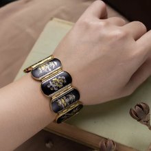 アミタ　象嵌細工　24Kゴールド& シルバー　6パネル　レディースブレスレット アミタ 象嵌細工 24Kゴールド& シルバー 6パネル レディース