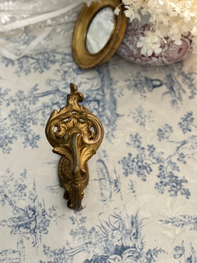 50215-華麗法國1900年代黃銅衣帽架 窗簾束帶掛鉤 - 擺飾/家飾品 - 銅/黃銅 