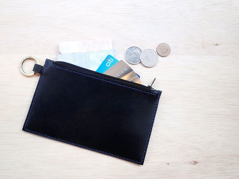 Leather Wallet (14 colors/ngraving service) - กระเป๋าคลัทช์ - หนังแท้ สีดำ