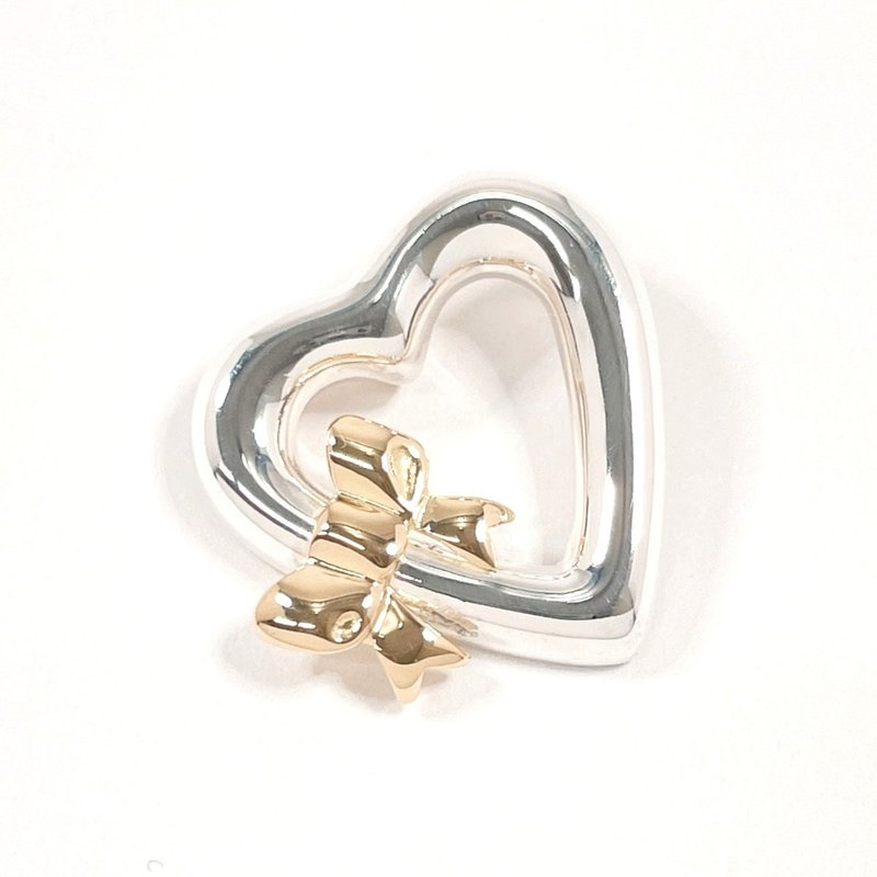 【日本直送 中古美品】ティファニー TIFFANY&Co. ペンダントトップ ハート リボン シルバー925/K18イエロー - 項鍊 - 純銀 銀色