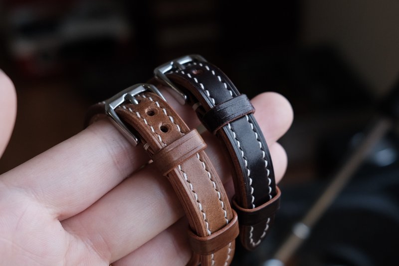 [Yuji] Fine leather bracelet/wrist strap/customizable hand circumference/Italian vegetable tanned leather/cordovan leather - สร้อยข้อมือ - หนังแท้ 