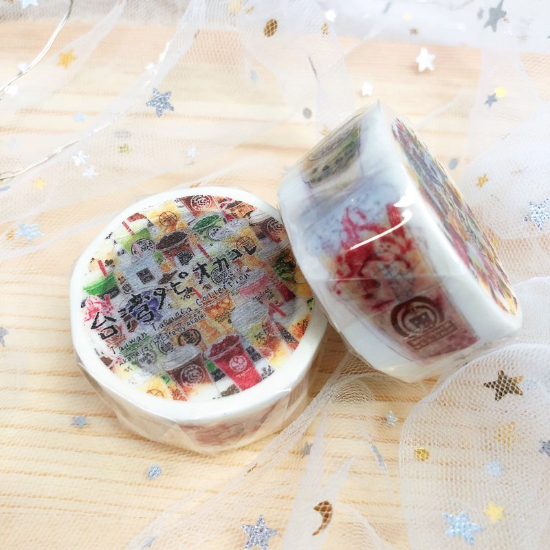 H Cafe Akaneiro Masking Tape - Taiwan Tapioca Collection - 紙膠帶/和紙/PET - 紙 