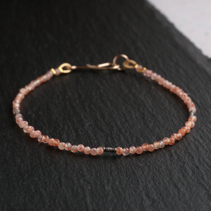 Sun stone&Karen Silver Bracelet - Bracelets - Gemstone Orange