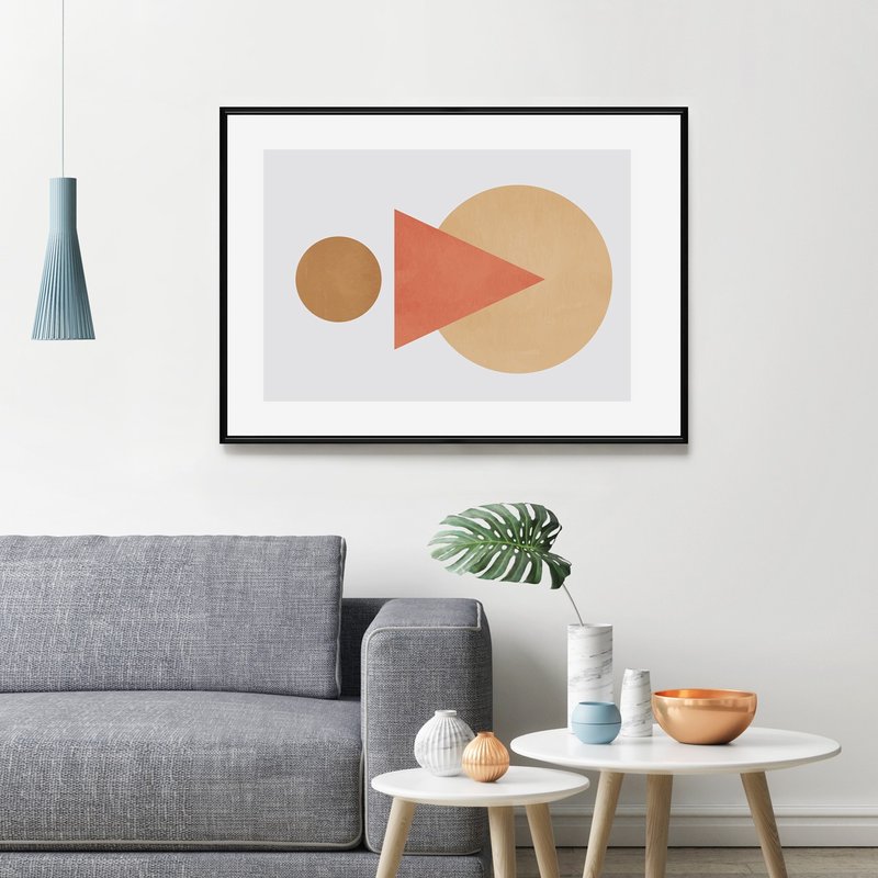 圓三角 • 棕圓 - 文青簡約擺設/幾何掛畫/圓/北歐風/室內擺設 - 海報/掛畫/掛布 - 棉．麻 多色