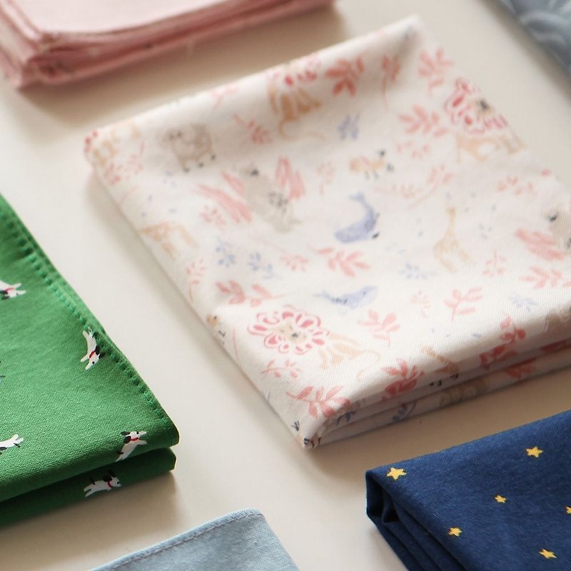 Pre-order - Nordic wind cotton handkerchief - 35 pink tender zoo, E2D29779 - ผ้าเช็ดหน้า - ผ้าฝ้าย/ผ้าลินิน สึชมพู