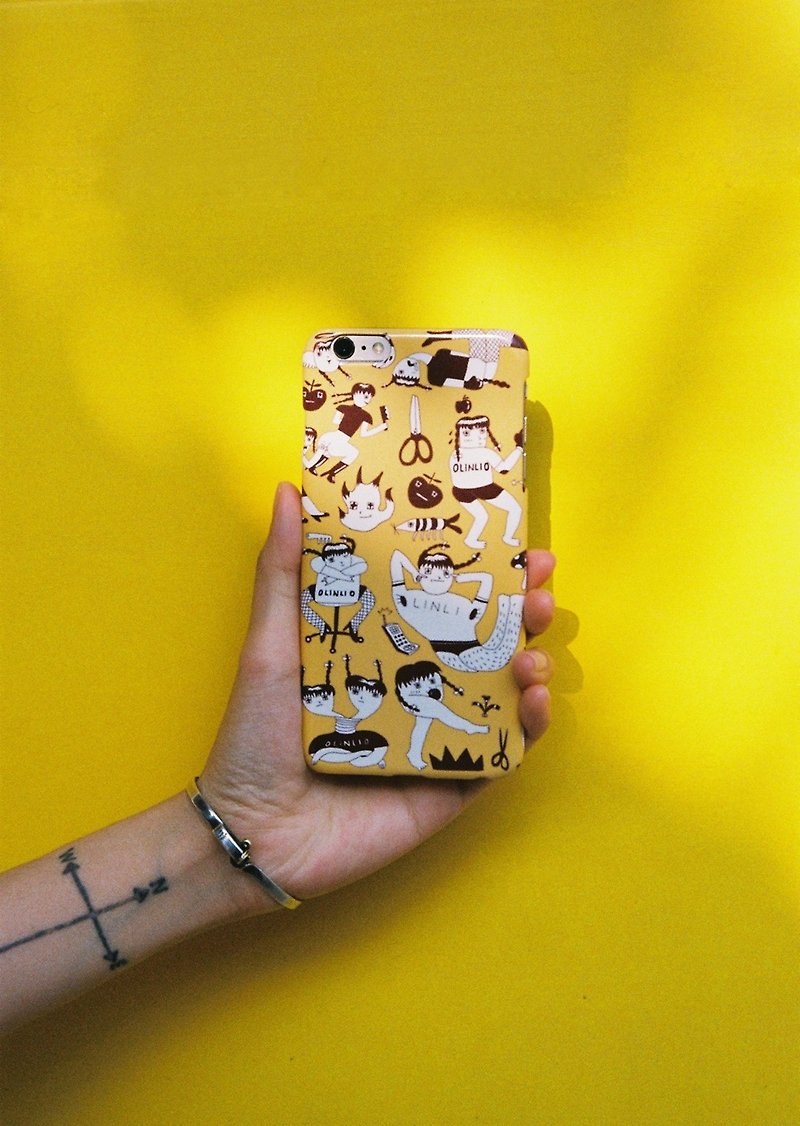 Lin Li mother OLINLIO original Ali mobile phone shell iphone Apple model can be customized - Phone Cases - Plastic Yellow