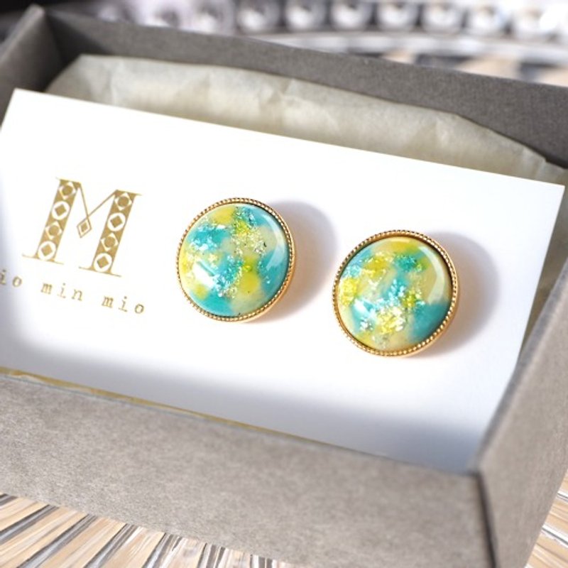 Cloisonne ware Mimosa○ earrings - Earrings & Clip-ons - Glass 