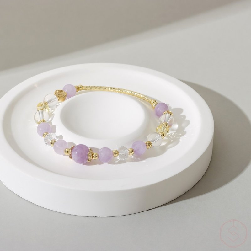 Dinner Party | Lavender Amethyst Citrine White Crystal | Natural Crystal Bracelet - Bracelets - Crystal Purple