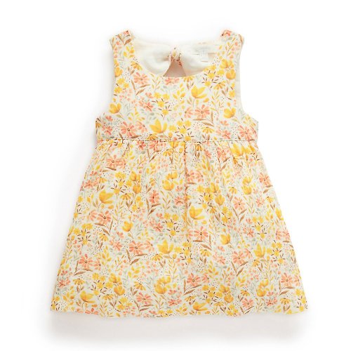 Purebaby有機棉 澳洲Purebaby有機棉女童洋裝/童裝裙18M-4T 橘黃印花