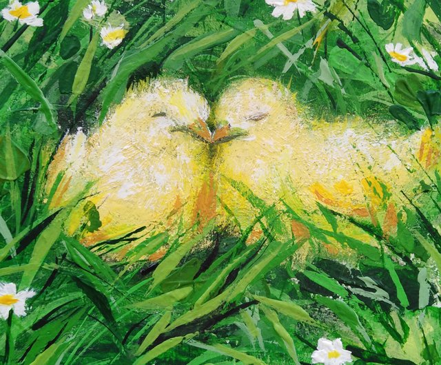 オリジナル絵画かわいい黄色の鶏草デイジーフラワーウォール オリジナル絵画かわいい黄色の鶏草デイジーフラワーウォール