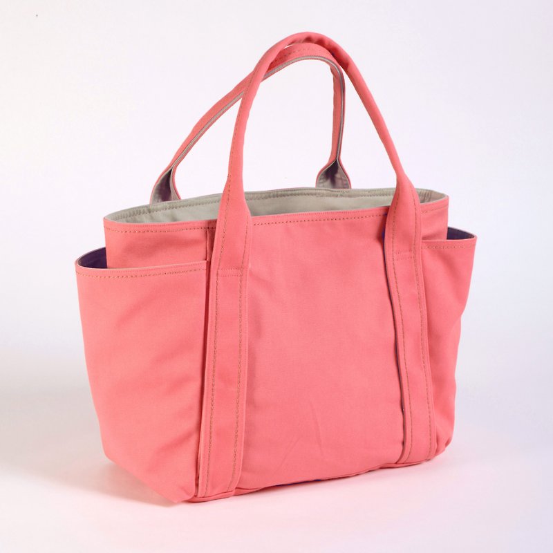 專屬訂單-萬用手提包-茜草粉(小型) - 手提包/手提袋 - 棉．麻 粉紅色
