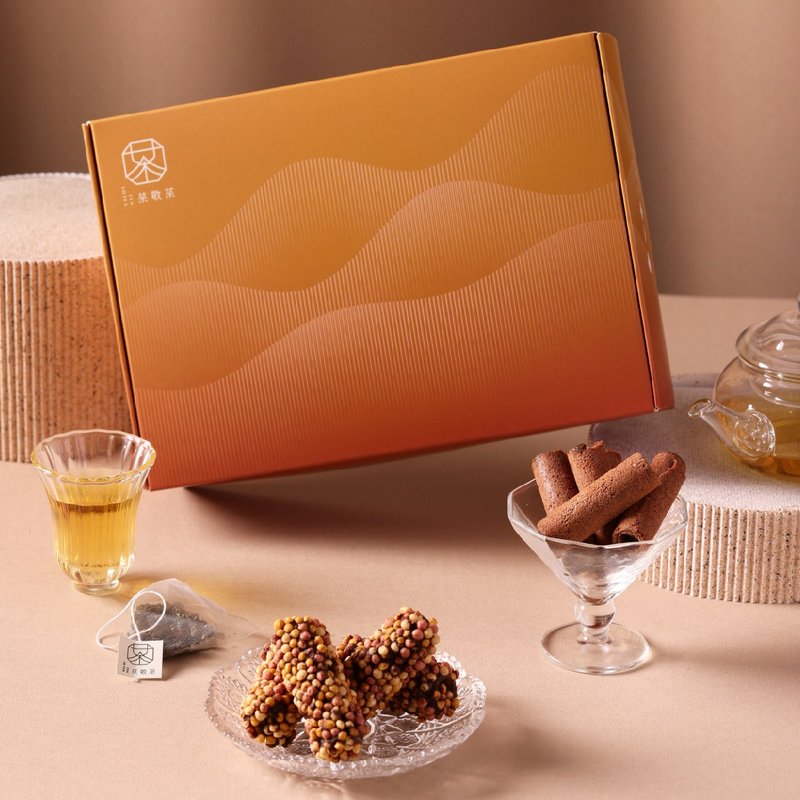 流心茶語|舌尖上的烏龍三重奏 - 蛋捲/餡餅/零食 - 紙 綠色