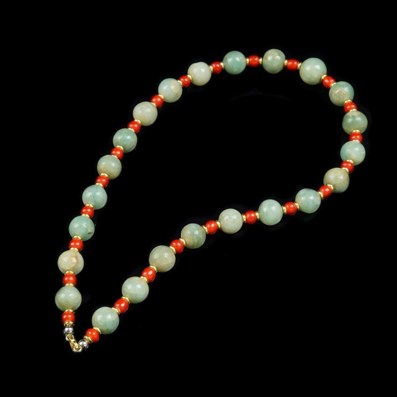 パキスタン産碧玉ビーズネックレス（長さ61.5cm） - ロングネックレス - その他の素材 