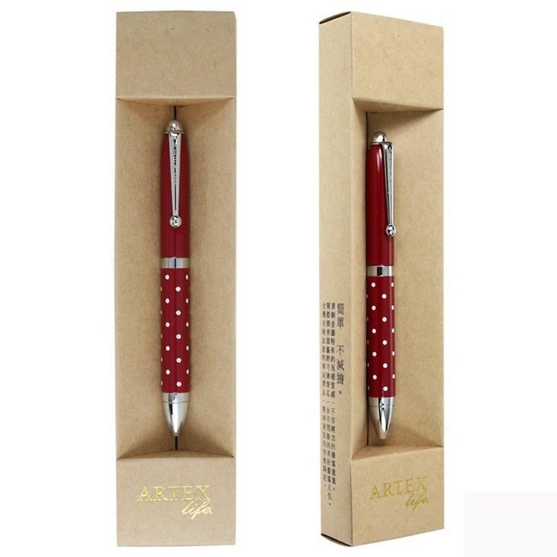 ARTEXlife Series Ballpoint Pen-Red and White - ปากกา - ทองแดงทองเหลือง สีแดง