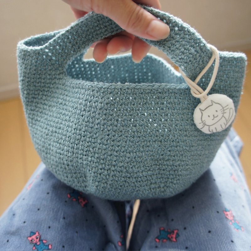 Ba-ba handmade Crochet bag  No.CSB36 - 手提包/手提袋 - 其他材質 藍色