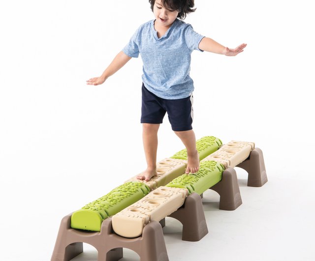 weplay 平均台　＋　レインボーリバースストーン 平均台セット 複合バランス遊具 レインボーバランスストーン +