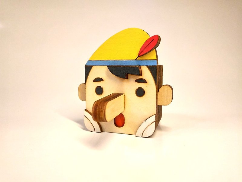 Pinocchio magnet/pen holder/hanger - cute, cute and practical stationery - กล่องเก็บของ - ไม้ 