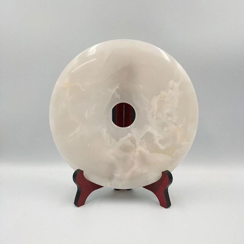 阿富汗玉 平安扣(大) 附架 人緣 吉祥 招財 風水 擺飾 擺件 - 擺飾/家飾品 - 其他材質 白色